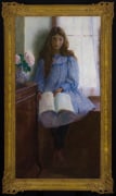 LILLA CABOT PERRY (1848&ndash;1933), &quot;Un Jour de Pluie,&quot; 1896. Oil on canvas, 55 x 29 3/4 in. Showing gilded Louis XV-style frame.
