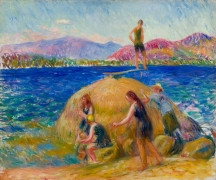 WILLIAM GLACKENS (1870&ndash;1938), &quot;Lake Bathers,&quot; about 1920&ndash;24. Oil on canvas, 25 x 30 in.