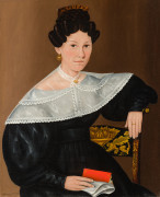 JOHN BRADLEY (1801&ndash;c. 1847), &quot;Portrait of Mrs. Mary Ann Brackett Totten,&quot;&nbsp;1834. Oil on canvas, 33 x 27 in.