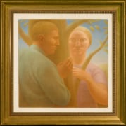 GEORGE TOOKER (1920&ndash;2011), &quot;Tree,&quot; 1965. Egg tempera on gessoed panel, 20 x 20 in. Showing gilded cove frame and liner.