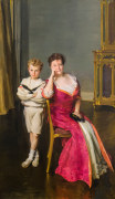 CECILIA BEAUX (1855&ndash;1942) Mrs. John Frederick Lewis and Her Son, John Frederick Lewis, Jr., 1908. Oil on canvas, 83 3/4 x 48 3/4 in.