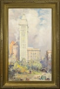 COLIN CAMPBELL COOPER (1856&ndash;1937), &quot;Metropolitan Life Tower, Madison Square,&quot; about 1909&ndash;19. Oil on canvas, 32 5/8 x 20 1/4 in. (detail).