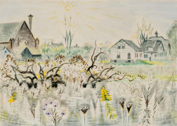 CHARLES EPHRAIM BURCHFIELD (1893&ndash;1967), &quot;Cobwebs in Autumn,&quot; 1949. Watercolor on paper, 18 x 25 in.