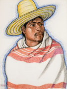 Winold Reiss (1886&ndash;1953), &quot;Indian Man.&quot; Pastel on paper, 25 x 19 in.