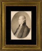 JOHN VANDERLYN (1775&ndash;1852), &quot;Portrait of Matthew Persen,&quot; 1801. Charcoal drawing, 8 1/2 x 6 1/2 in. Showing gilded frame and &eacute;glomis&eacute; mat.
