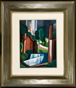 Image of Oscar Bluemner's New Hampshire Town, watercolor and gouache on paperboard, 11 1/2 x 8 3/4 inches, painted in 1931