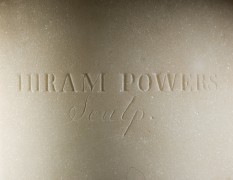 HIRAM POWERS (1805&ndash;1873) &quot;Ginevra,&quot; 1841. Marble, 24 in. high. Detail of signature and inscription on the back of the socle.