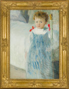 JULIAN ALDEN WEIR (1852&ndash;1919), &quot;Dorothy,&quot; 1893. Oil on canvas, 33 1/2 x 23 7/8 in. Showing gilded R&eacute;g&eacute;nce frame with carved corners and centers.