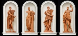 BERNARD BOUTET DE MONVEL (1881&ndash;1949), Four Trompe l&rsquo;Oeil Paintings of Roman Deities for the Home of Mary Benjamin Rogers, Paris, 1928&ndash;29. Each, oil on canvas mounted on Masonite, 60 5/8 x 31 1/2 in. Left to right: Ceres I, Pomona, Ceres II, Bacchus.