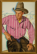 FRITZ WILHELM WINOLD REISS (1886&ndash;1953), &ldquo;'Montana Red'&rdquo; Shy, about 1931. Pastel on Whatman board, 39 x 26 in. Showing original stained-wood frame.