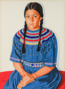 WINOLD REISS (1886&ndash;1953), &quot;Long Time River Woman (Blackfoot Maiden),&quot; 1943. Mixed media on paper, 29 1/2 x 21 1/4 in.