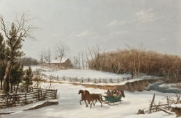 THOMAS BIRCH (1779&ndash;1851), &quot;The Sleigh Ride,&quot; 1838. Oil on canvas, 18 x 27 in.