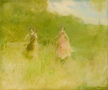 THOMAS WILMER DEWING (1851&ndash;1938), &quot;May (Springtime, Welcome Sweet Springtime),&quot; before 1921. Oil on canvas, 20 x 24 in.