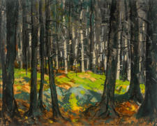 ROBERT HENRI (1865&ndash;1929), &quot;Sunlight in the Woods,&quot; 1918. Pastel on buff paper, 15 1/4 x 19 in.
