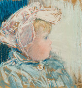 CHILDE HASSAM (1859&ndash;1935), &quot;Katherine Thaxter,&quot; 1893. Pastel on paper, 10 1/2 x 10 1/8 in.