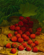 WILLIAM MASON BROWN (1828&ndash;1898), &quot;Strawberries Strewn on a Forest Floor,&quot; c. 1865&ndash;70. Oil on canvas, 12 x 10 in.