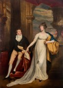 JOHN SINGLETON COPLEY (1738&ndash;1815, &quot;Portrait of Mary Montagu and Her Brother, Robert Copley,&quot; 1804. Oil on canvas, 102 x 74 in.