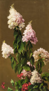 JOHN ROSS KEY (1832&ndash;1920) &quot;Hydrangeas and Other Garden Flowers,&quot; 1882. Oil on canvas, 36 x 20 in.
