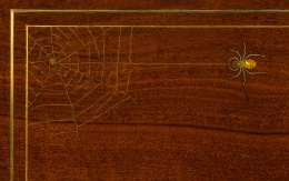 &quot;Tiered Table in the Aesthetic Taste,&quot; about 1880. A. &amp; H. Lejambre (active 1865&ndash;1907), Philadelphia. Mahogany, with inlays of brass, copper, and pewter, and brass moldings, straps and sabots. Closeup of spider and web inlay on tabletop.