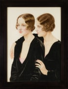 WINOLD REISS (1886&ndash;1953), &quot;Twins.&quot; Pastel on Whatman board, 30 x 21 3/4 in. Showing dark-stained Modernist step frame.