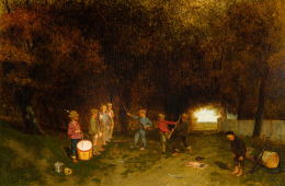 CHARLES CALEB WARD (1831&ndash;1896), &quot;Independence Day,&quot; 1876. Oil on wood panel, 15 3/4 x 24 in.