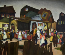WILLIAM S. SCHWARTZ (1896&ndash;1977), Old Country Bazaar, 1926. Oil on canvas, 36 x 42 in.