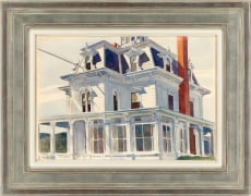 EDWARD HOPPER (1882&ndash;1967), &quot;Talbot&rsquo;s House,&quot; 1926. Watercolor on paper, 13 7/8 x 20 in. Showing gilded modernist frame and painted liner.