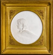 ERASTUS DOW PALMER (1817&ndash;1904), &quot;Evening,&quot; 1864. Marble 20 1 /2 in. Showing period gilded cove frame and spandrel.