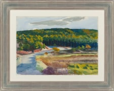 EDWARD HOPPER (1882&ndash;1967), &quot;Longnook Valley,&quot; 1945. Watercolor and pencil on paper, 20 x 28 in. Showing gilded Cassetta frame.