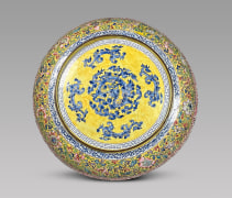 Pair of Large Canton Enamel Plates