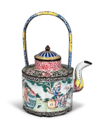 Fine Canton Enamel Hexagonal Teapot/Winepot