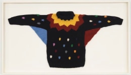 Sweater 2 (Klaun), 2010. Wool sweater, 35 x 60 1/2 x 3 3/4 inches (framed) (88.9 x 153.7 x 9.5 cm). MP 80