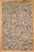 Memory Ware Flat #23, 2001. Paper pulp, tile grout, acrylic paint, beads, buttons, and jewelry, on wood panel, 70 1/2 x 46 1/2 x 4 1/2 inches. MP 01-1