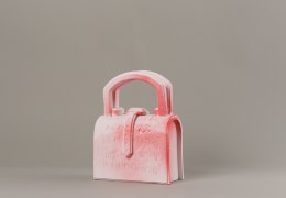 Handbag, 2013/14., Polystyrene, acrylic paint, 13.19 x 9.84 x 6.1 inches (33.5 x 25 x 15.5 cm), Base 75 x 55 x 40 cm.