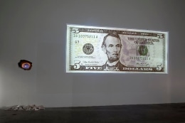 &quot;Cell Phones Diagrams Cigarettes Searches and Scratch Cards,&quot; installation view, 2009. Metro Pictures, New York.
