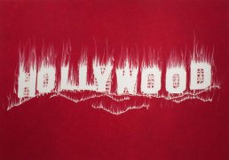 Hollywood, 2008. Pigment, oil paint and cold wax on canvas, 84 x 120 inches (213.4 x 304.8 cm).