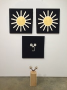 Untitled (tie rack and portraits), 1987. Acrylic on canvas, wood, tie rack,