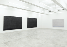 Installation View of Ecriture: Black and White by Park Seo-Bo. Image by Jeremy Haik.&nbsp;