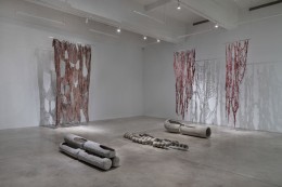 Installation view of Mire Lee: Carriers at Tina Kim Gallery (September 15&mdash;October 22, 2022). Image courtesy of the artist and Tina Kim Gallery. Photo: Hyunjung Rhee