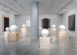Moon jars by Korean master ceramicist Kang Minsoo, Imcomplete Perfection present by Vintage 20 at Tina Kim Gallery