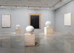 Moon jars by Korean master ceramicist Kang Minsoo, Imcomplete Perfection present by Vintage 20 at Tina Kim Gallery