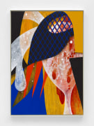Carrie Moyer, Spilt Milk, 2023, Acrylic on canvas, 40 x 28 in (101.6 x 71.1 cm) 41 1/4 x 29 x 2 in framed (104.8 x 73.7 x 5.1 cm framed)