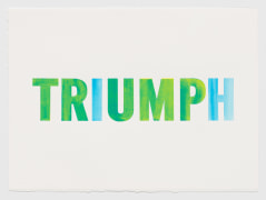 Triumph Over Trump (Blue Over Yellow), 2017, Acryla gouache on watercolor paper