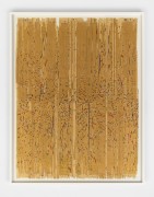 ch&#039;ixi quipu (beginning again), 2022. Pattern paper, screen print, and gold leaf on paper. 57 3/4 x 44 1/2 in (146.7 x 113 cm)
