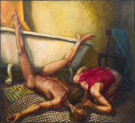 Blue Towel, Red Tank, 1988, Oil on canvas