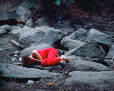 Rivers, First Draft: The Teenager curls up in a fetal position, 1982/2015, Digital C-print in 48 parts,&nbsp;16h x 20w in (40.64h x 50.80w cm)