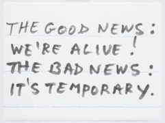 Sean Landers, The Good News: We Are Alive! The Bad News: It&#039;s Temporary