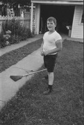 Boy in a backyard, Detroit, 1968