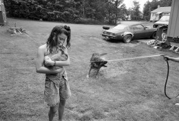 Girl with Rabbit and German Shepard, Laconia, New Hampshire, 1992