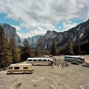 Tour Buses &amp;amp; Motorhome at Inspiration Point, Yosemite National Park, California 